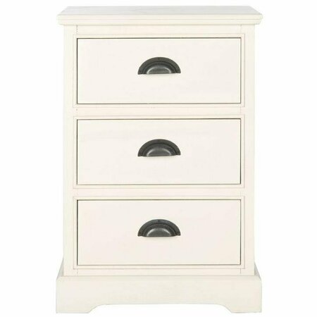 SAFAVIEH Griffin 3 Drawer Side Table- White - 26.75 x 13.75 x 17.75 in. AMH5717C